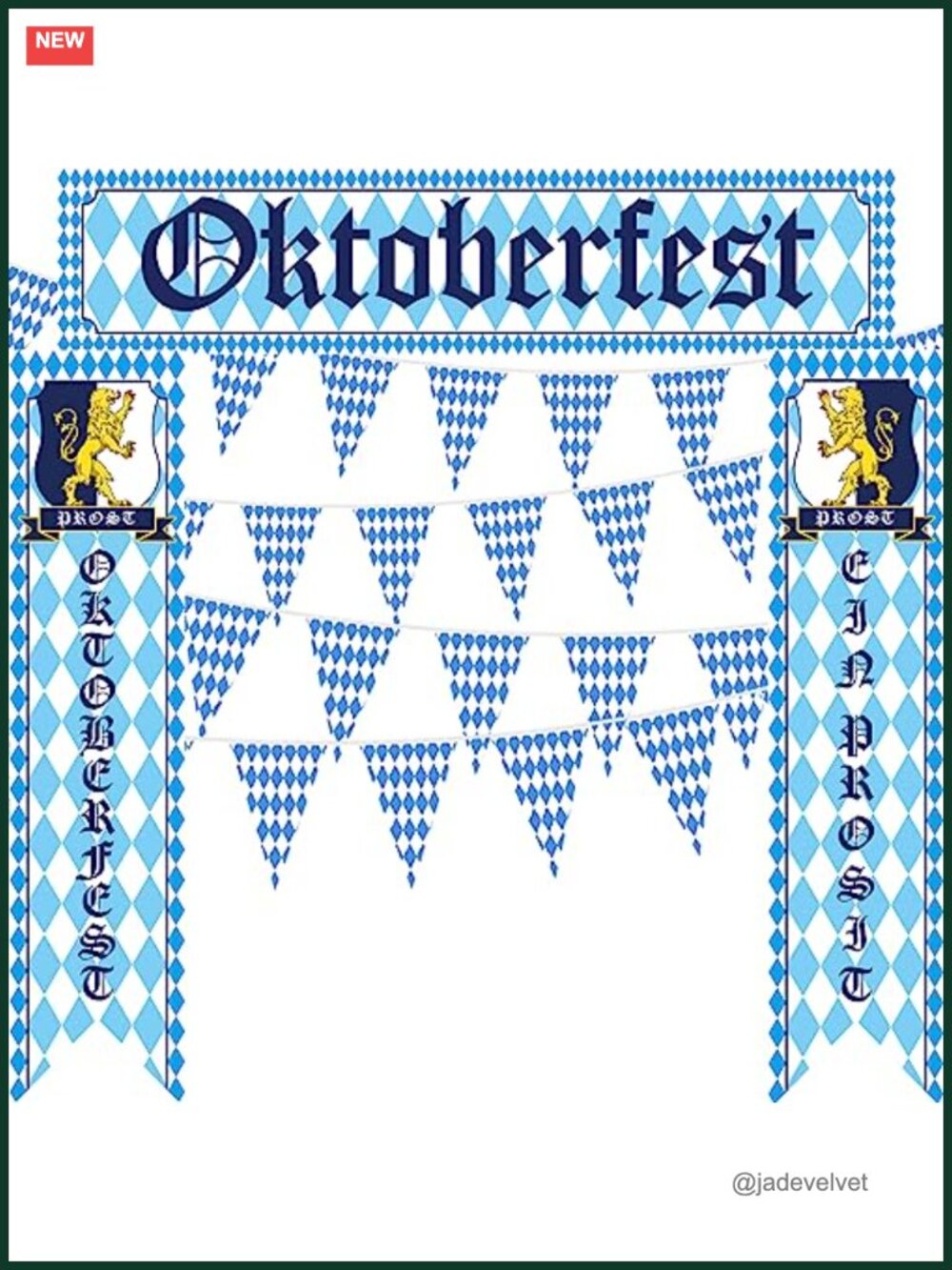 Oktoberfest Party Decorations Kit Bavarian Sign Banner Pennant Flag Porch Signs